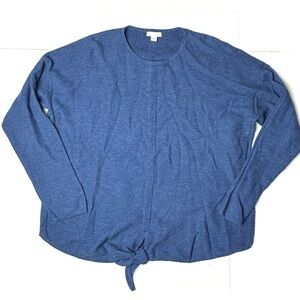 J Jill Sweater Womens Large Cotton Blend Long Sleeve Tie Front Tops Long‎ Sleeve